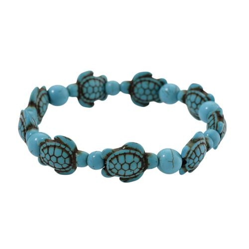 Blau rekonstituierter Howlith Armband, Flexibles, ca. 75,00 ct. image number 0