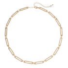 Weiße Kristall Halskette, ca. 45 cm, goldfarben