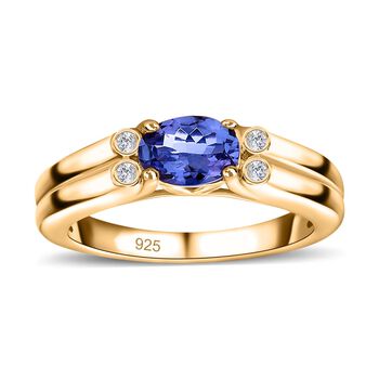 AA Tansanit und Zirkon Ring - 0,85 ct.