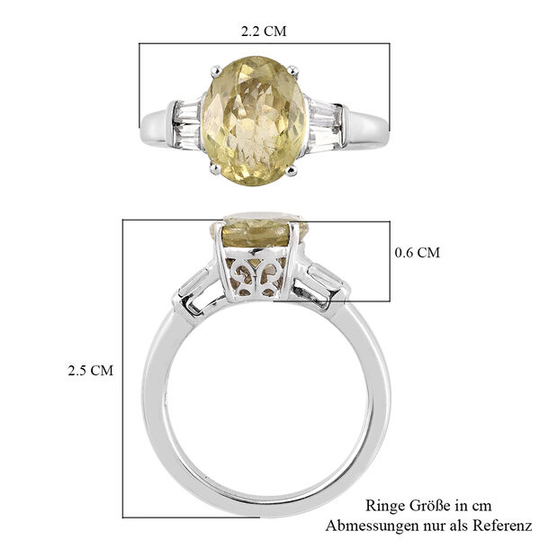 Gelber Apatit und Zirkon Ring 925 Silber platiniert  ca. 2,91 ct image number 6