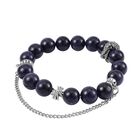 Blauer Sandstein Armband ca. Flexibles cm Legierung Antik-silber-Plattierung ca. 181.00 ct