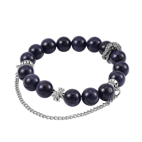 Blaues Sandstein  flexibles Armband - 181,85 ct.