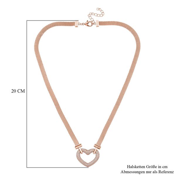 Weiße Zirkonia 50+5cm Halskette in Roségoldton image number 6