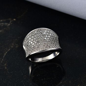 LUXURIANT SGL zertifizierter SI-GH Labor Diamant Ring, 925 Silber rhodiniert - 1,50 ct.
