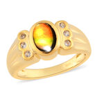 Ammolit und Zirkon Ring 925 Silber vergoldet  ca. 0,94 ct image number 3
