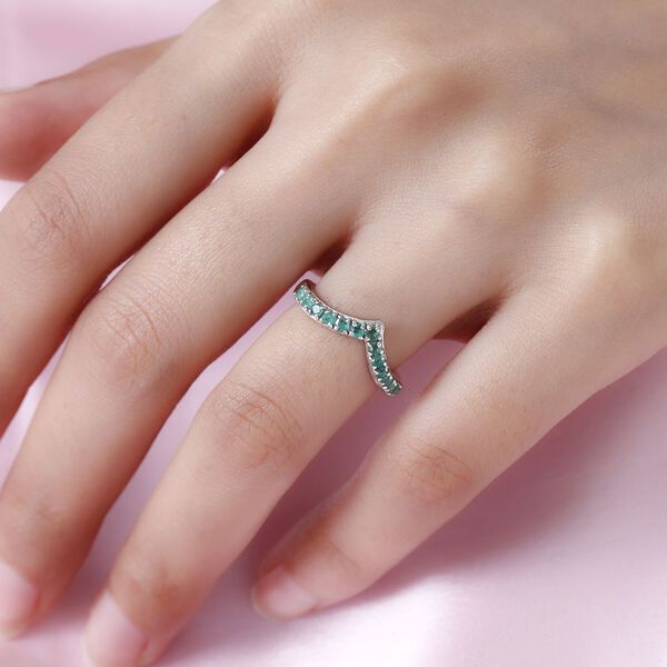 AAA Smaragd Bandring in Silber image number 3