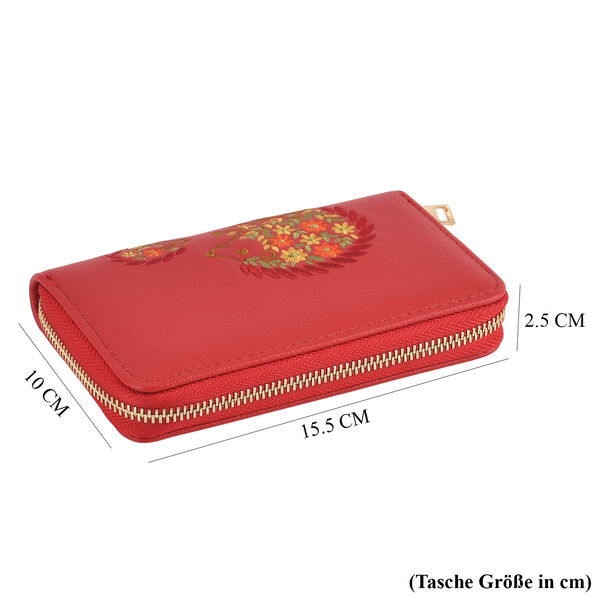 PU-Geldb&ouml;rse mit RFID-Schutz, Igel-Muster, 15,5x2,5x10cm, Rot image number 7