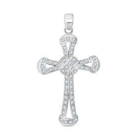Lustro Stella Weißer Zirkonia Anhänger 925 Silber rhodiniert