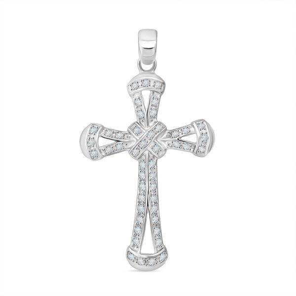 Lustro Stella Wei&szlig;er Zirkonia Anh&auml;nger 925 Silber rhodiniert