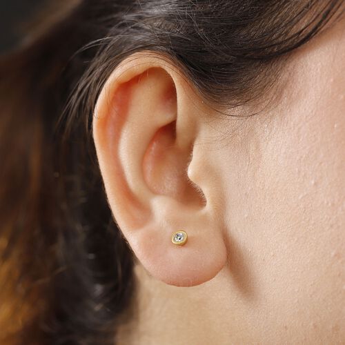 LUXURIANT DIAMOND- SI-GH Labor Diamant Ohrringe, 925 Silber Gelbgold Vermeil  - 0,25 ct. image number 3