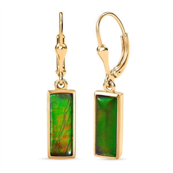 Kanadische Ammolit-Solit&auml;r-Ohrh&auml;nger in Silber image number 4