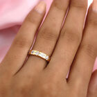 Diamant Band Ring 925 Silber 585 Vergoldet image number 2