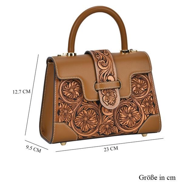 Grand Pelle  - Echtleder Handtasche, braun image number 7