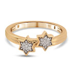 Diamant Sterne Ring 925 Silber 585 Vergoldet image number 5