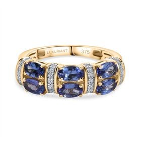 LUXURIANT DIAMOND- AAA Tansanit und Labor Diamant Ring in 375 Gold - 1,67 ct.