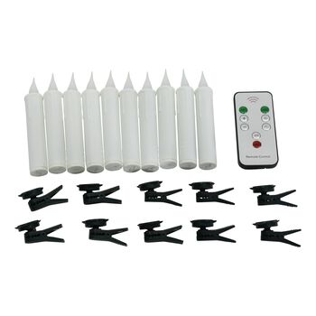 10er Set LED-Baumkerzen mit Kerzenhalter, Batterie Inkl., Gr&ouml;&szlig;e: 12,5x2 cm  