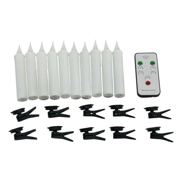 10er Set LED-Baumkerzen mit Kerzenhalter, Batterie Inkl., Gr&ouml;&szlig;e: 12,5x2 cm  