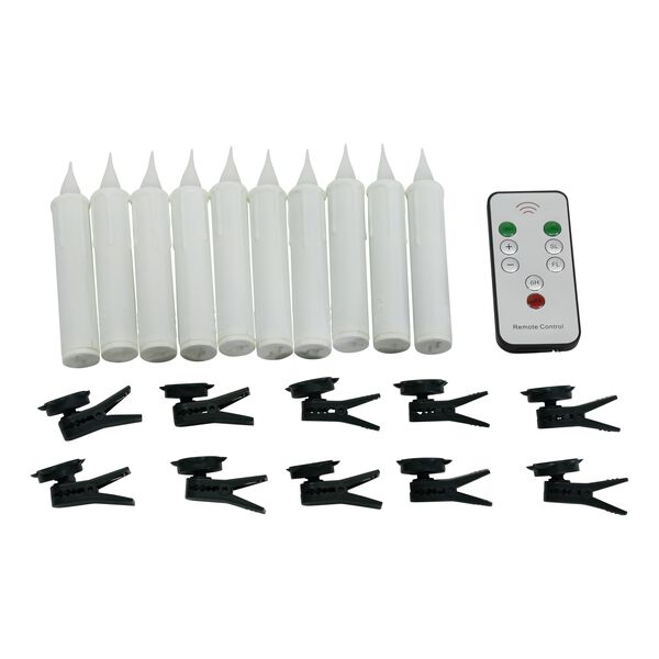 10er Set LED-Baumkerzen mit Kerzenhalter, Batterie Inkl., Größe: 12,5x2 cm   image number 0