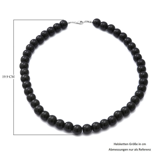 Schwarze Onyx Halskette ca. 45 cm lange 925 Silber ca. 255.00 ct image number 5