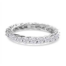 Moissanit Ring 925 Silber platiniert (Größe 18.00) ca. 1,85 ct