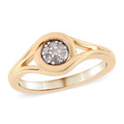 Diamant Ring 925 Silber vergoldet  ca. 0,10 ct image number 3