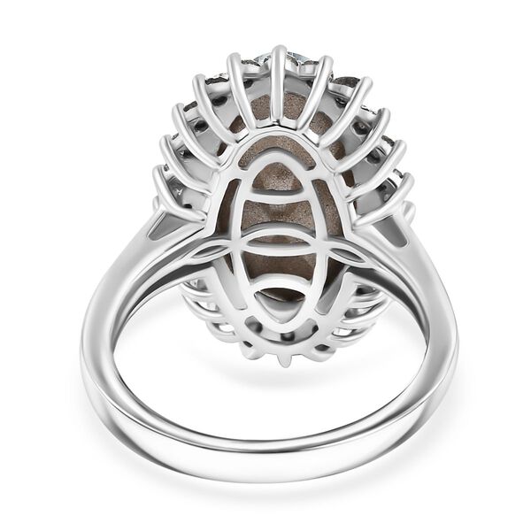 J Francis gefertigt mit SWAROVSKI- Aquamarin und weißer Swarovski Kristall Ring image number 6