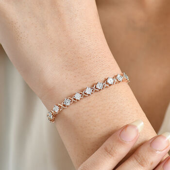 EverTrue 19cm Armband mit Diamantakzenten in Ros&eacute;goldton