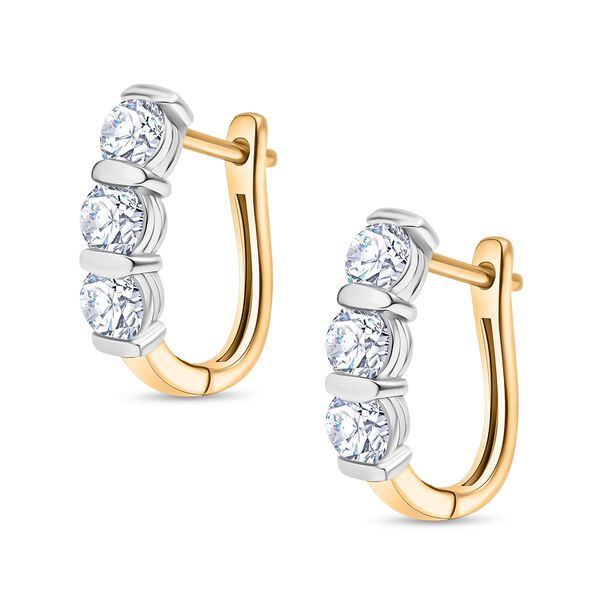 D'Joy zweifarbiges Moissanit Schmuckset, 925 Silber rhodiniert und vergoldet - 2 ct. image number 7