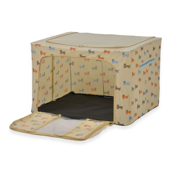 Faltbare Aufbewahrungsbox aus Stoff, 66 Liter offen, Größe 50x40x33cm gefaltet, Beige image number 10
