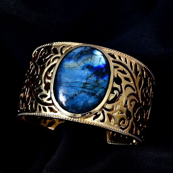 Labradorit Armreif ca. 19 cm, vergoldet ca. 39.92 ct image number 3