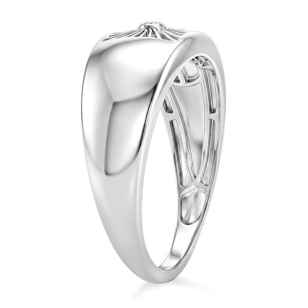 GP - Wei&szlig;er Diamant, Kanchanaburi Blauer Saphir Ring 925 Silber rhodiniert (Gr&ouml;&szlig;e 23.00) image number 4