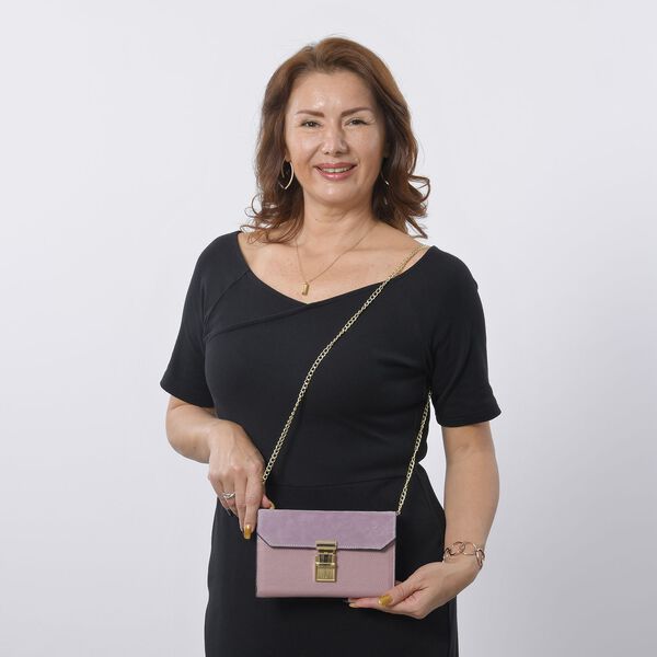 100% Echtleder Clutch mit RFID Schutz, Rosa image number 9