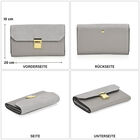 100% Echtleder Clutch mit RFID Schutz, Grau image number 4