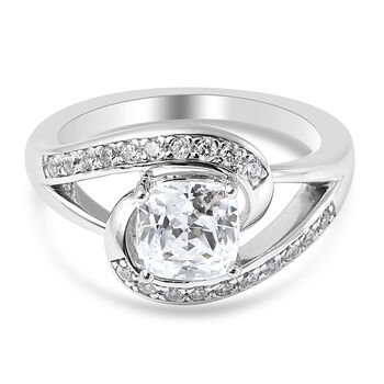 LUSTRO STELLA Hergestellt mit Feinster ZIRKONIA Ring 925 Silber Rhodium-&Uuml;berzug (Gr&ouml;&szlig;e 16.00) ca. 3,55 ct