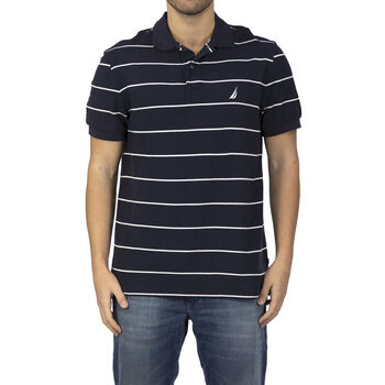 NAUTICA: Poloshirt mit aufgesticktem Logo, Dunkelblau&nbsp;