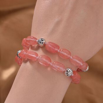 Doppellagiges Kirsche Quarz-Armband, 18 cm - 200 ct.