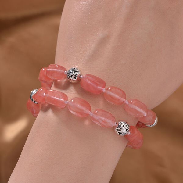 Doppellagiges Kirsche Quarz-Armband, 18 cm - 200 ct. image number 2