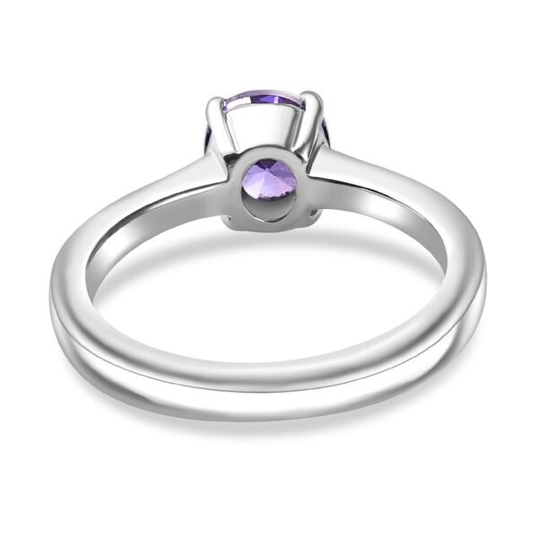 2er Set - Tansanit Zirkonia Anhänger mit Kette und Ring (Größe 18.00), Edelstahl image number 7