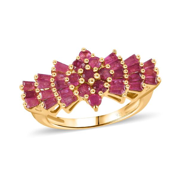 AA Afrikanischer Rubin-Ring, 925 Silber 750 Gelbgold Vermeil - 1,87 ct. image number 6