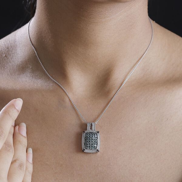 AA Alexandrit, Kaffee und wei&szlig;er Zirkon Anh&auml;nger mit 45cm Kette - 2,40 ct. image number 3