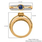 Tansanit und Zirkon Ring 925 Silber vergoldet  ca. 0,96 ct image number 6