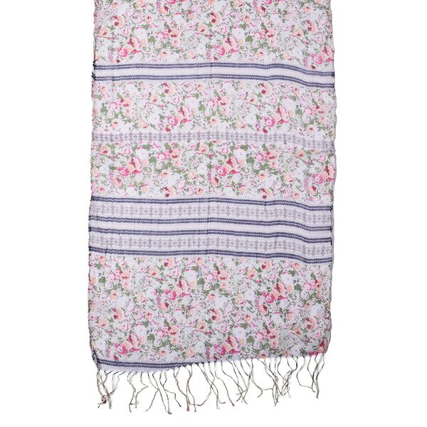 Bedruckter Schal mit Quasten, 55x195+10 cm, Rosa image number 3