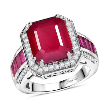 D'Joy AA Afrikanischer Rubin und Moissanit Ring - 12,29 ct.