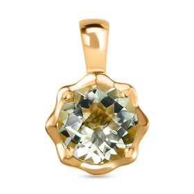 AA Prasiolite Anhänger 925 Silber vergoldet ca. 2,58 ct.