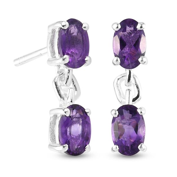 Afrikanischer Amethyst Ohrringe 925 Silber ca. 1,56 ct image number 4