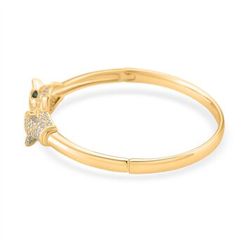 Gr&uuml;ner und wei&szlig;er Zirkonia 19cm Armreif in Goldton