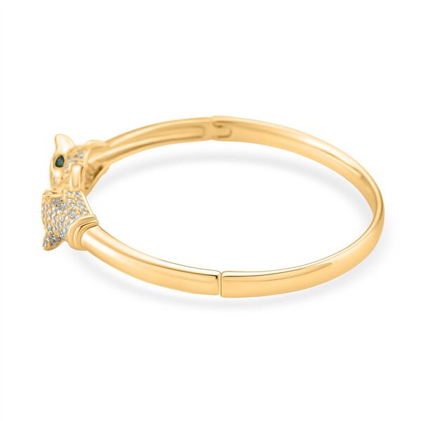 DESIGNER INSPIRIERT - Grüner Zirkonia, Weißer Zirkonia Armreif ca. 19 cm Nickelfreies Messing 0.80 ct image number 4