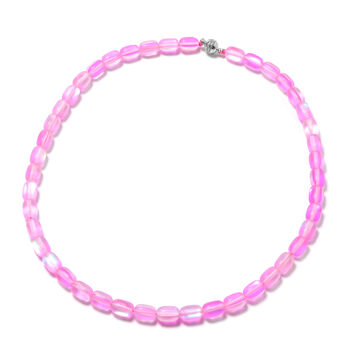 Mystic-Glas Halskette, rosa, ca. 50 cm lang, mit Magnetschloss