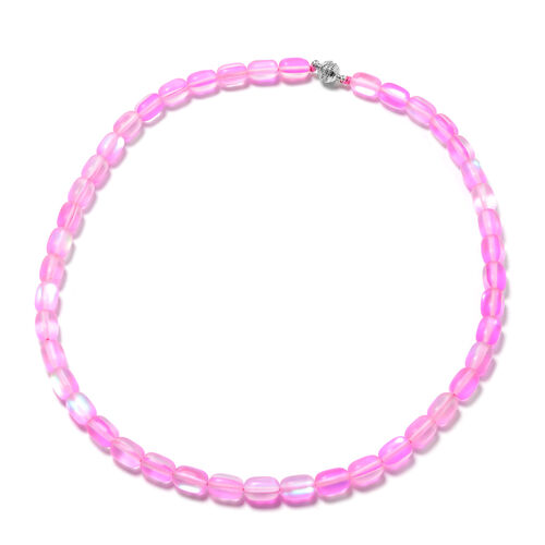 Mystic-Glas Halskette, rosa, ca. 50 cm lang, mit Magnetschloss image number 0