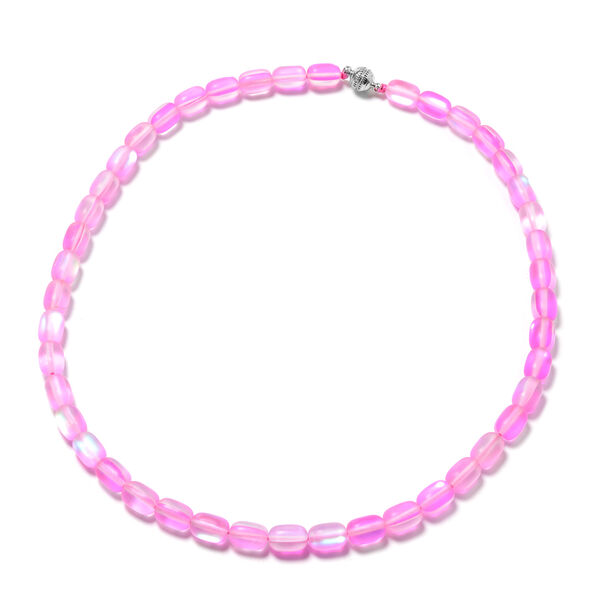 Mystic-Glas Halskette, rosa, ca. 50 cm lang, mit Magnetschloss